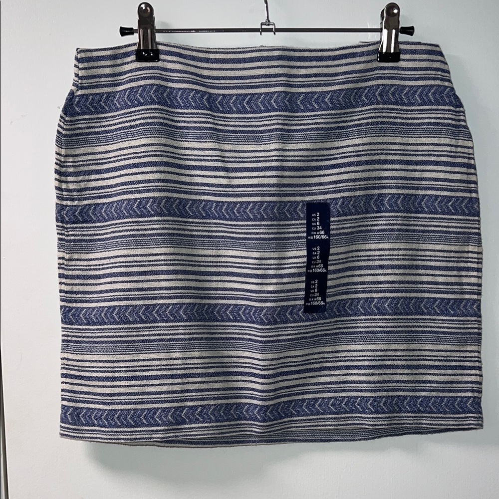 GAP Blue and White Striped Mini Skirt